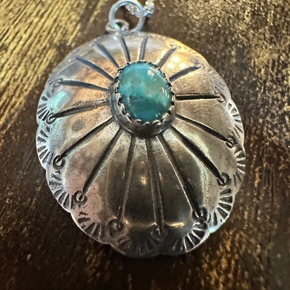 Concho Turquoise Elegance:‎ Adjustable Sterling Silver Beaded Necklace 16-18", G - Picture 8 of 12